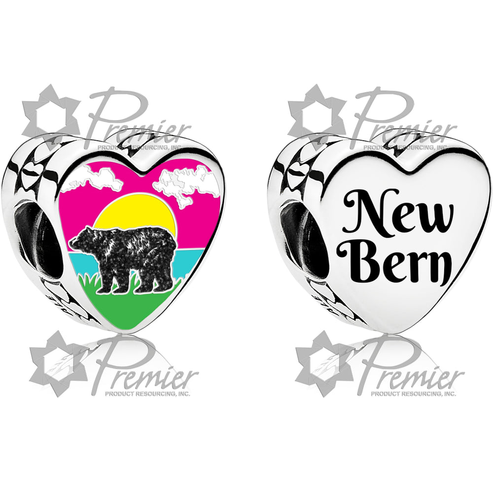 New Bern Custom Charm- Bear Heart
