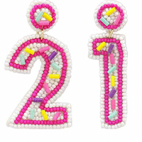 '21' Beaded Earrings