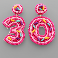 '30' Beaded Earrings
