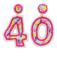 '40' Beaded Earrings