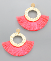 Rattan Circle & Fan Earrings
