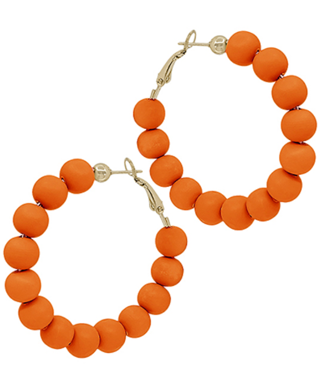 Clay Ball Hoop Earrings