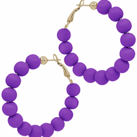 Clay Ball Hoop Earrings