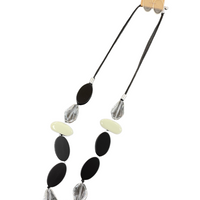 Black and White Beads & Baubles Necklace & Earrings Set