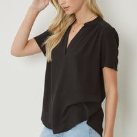Black V-Neck Top