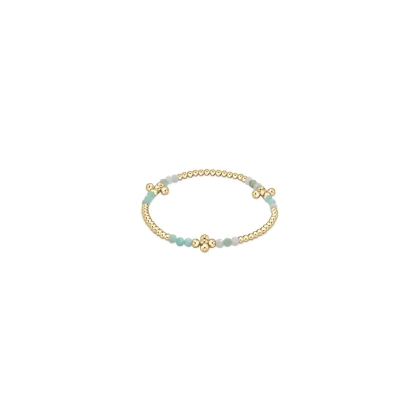 Enewton Signature Cross Gold Bliss Pattern 2.5mm Bead Bracelet with Gemstone