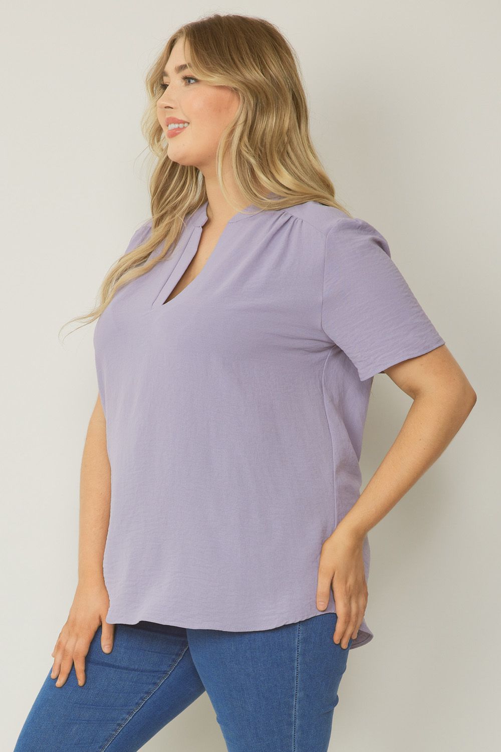 Lavendar V-Neck Top