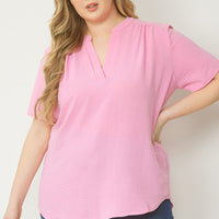 Baby Pink V-Neck Top