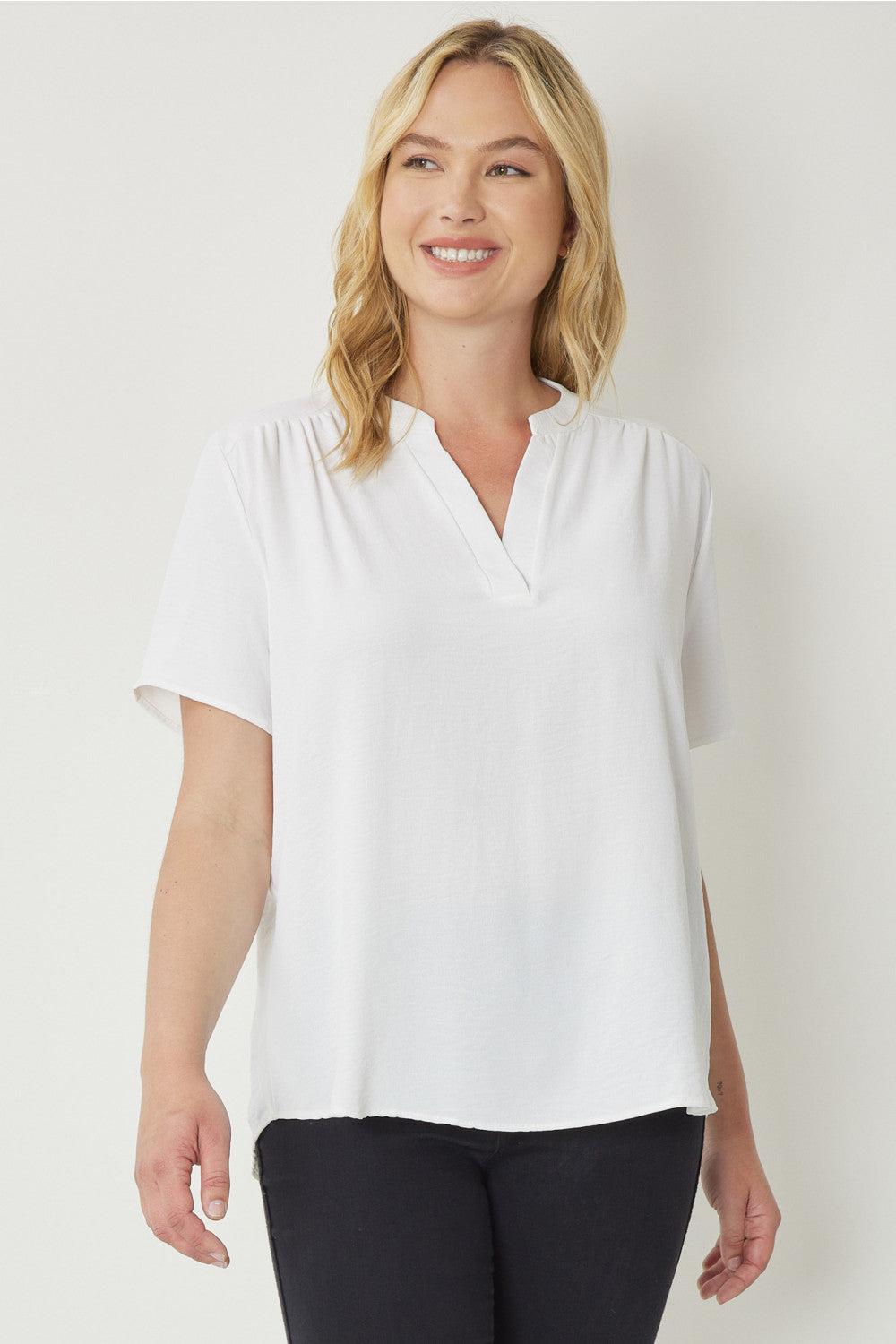 Ivory V-Neck Top