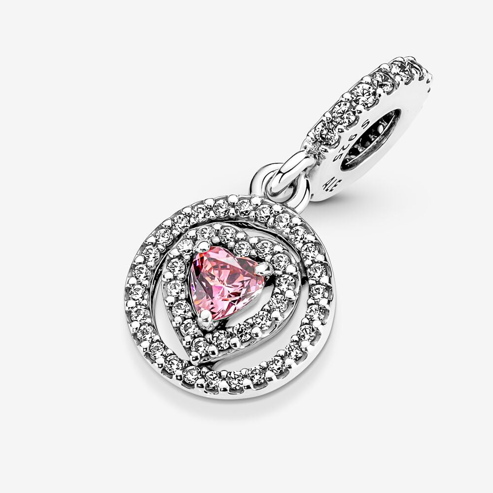 FINAL SALE  Pandora Sparkling Double Halo Heart Dangle Charm