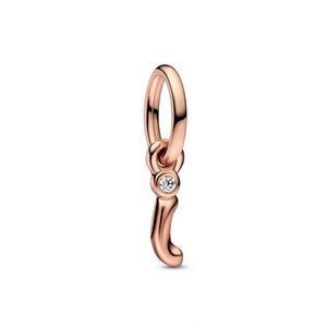 FINAL SALE - Letter i 14k rose gold plated Charm