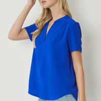 Royal Blue V-Neck Top