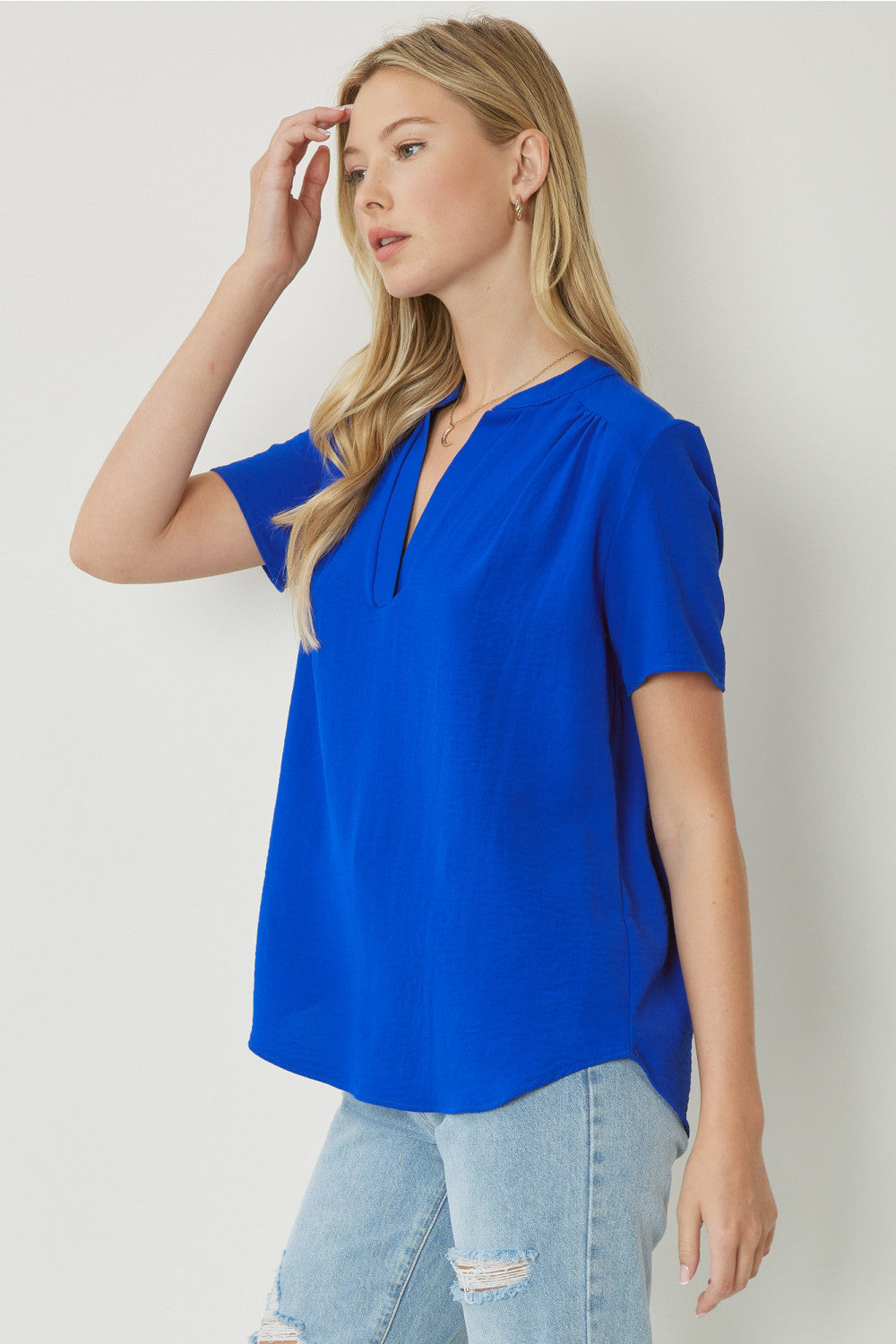 Royal Blue V-Neck Top